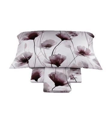 Lenzuola in raso di cotone col.malva Tulip Dondi