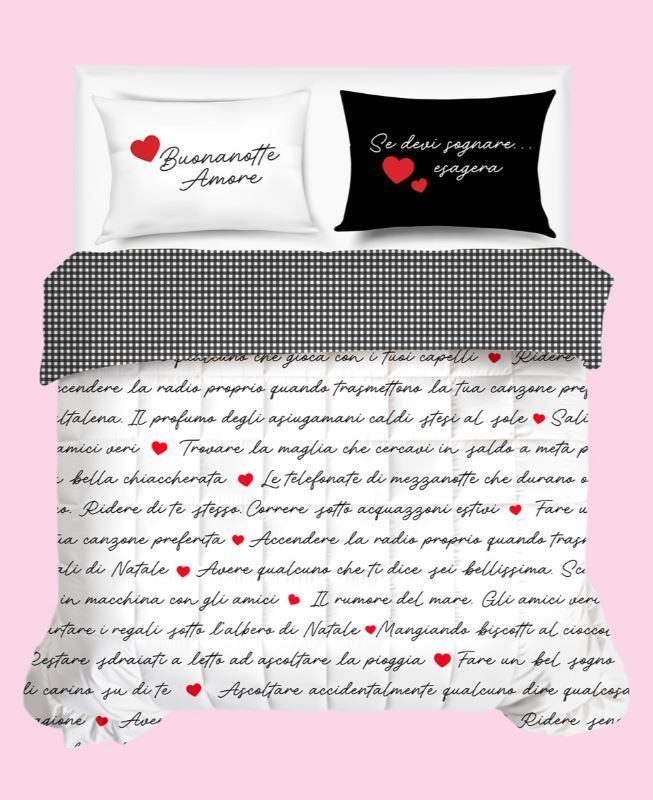 Trapunta matrimoniale in raso di cotone Solo Cuore Camomilla Dondi