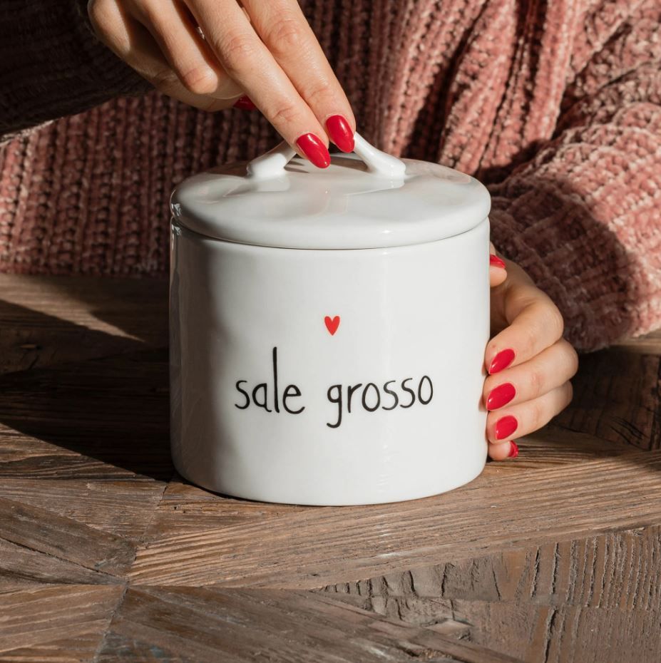 Barattolo in gres sale grosso cuore Simple Day