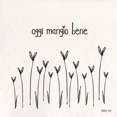 Set 20 tovaglioli carta Oggi Mangio Bene Simple Day