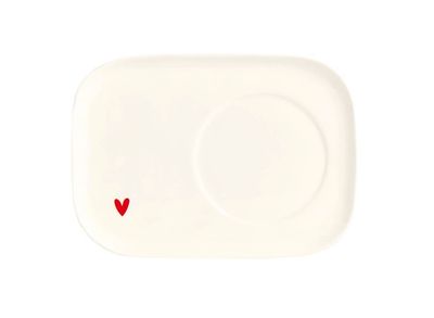 Piatto rettangolare 20x15 in gres Cuore rosso Simple Day