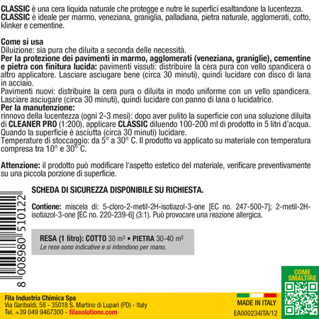 Eco-cera liquida Classic lt.1 Fila Solutions