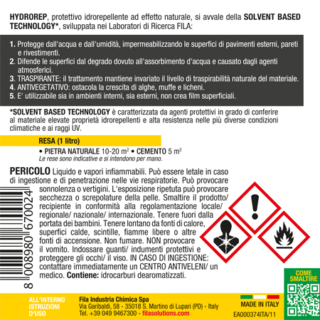 Protezione idro repellente Hydrorep Fila Solutions