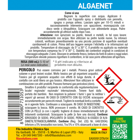 Detergente anti-alghe per esterni Algaenet Fila Solutions