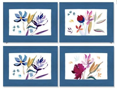Set 4 tovagliette in lino premium Bloom Art The Napking