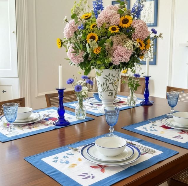 Set 4 tovagliette in lino premium Bloom Art The Napking