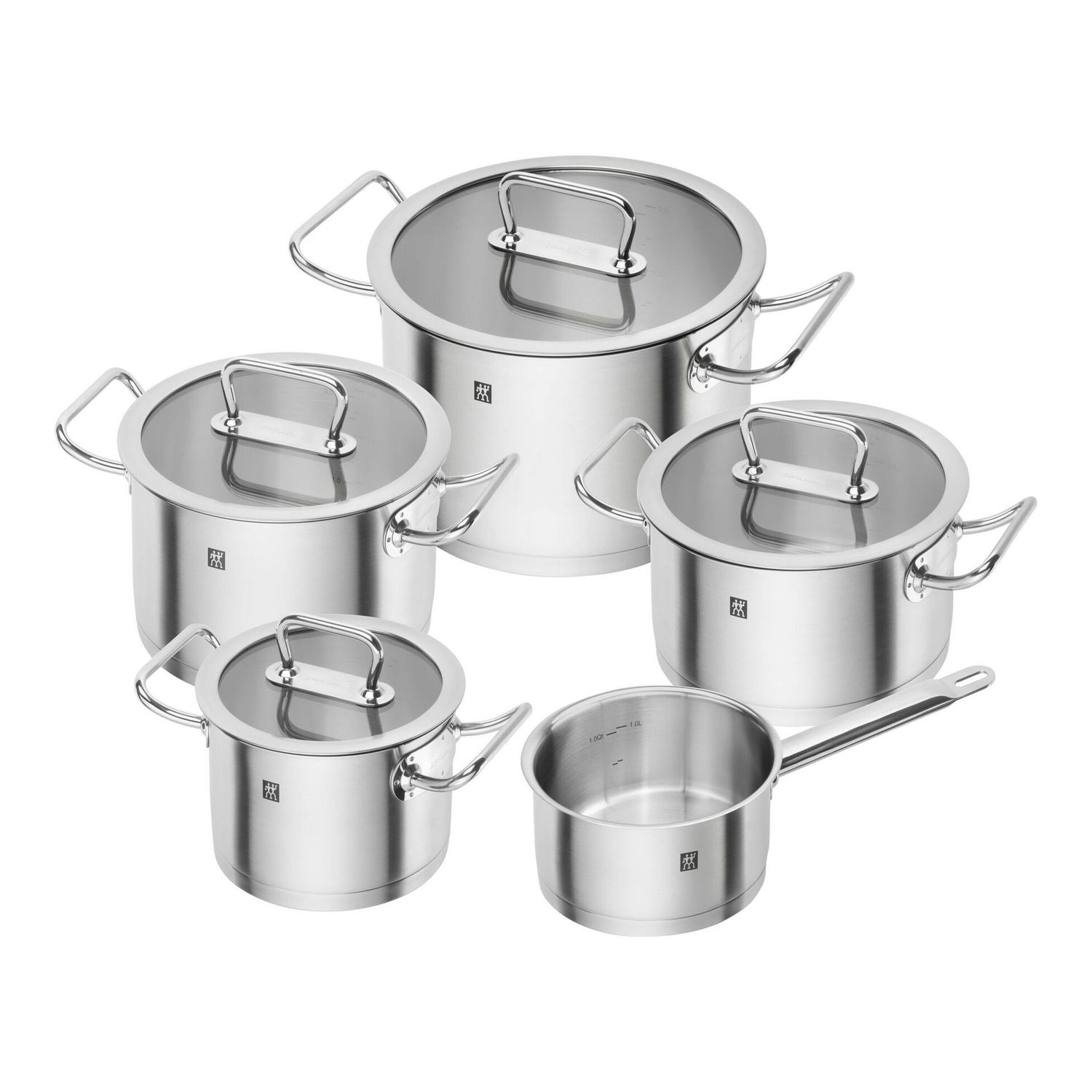 Set 5 pentole e 4 coperchi acciaio 18/10 Pro Zwilling