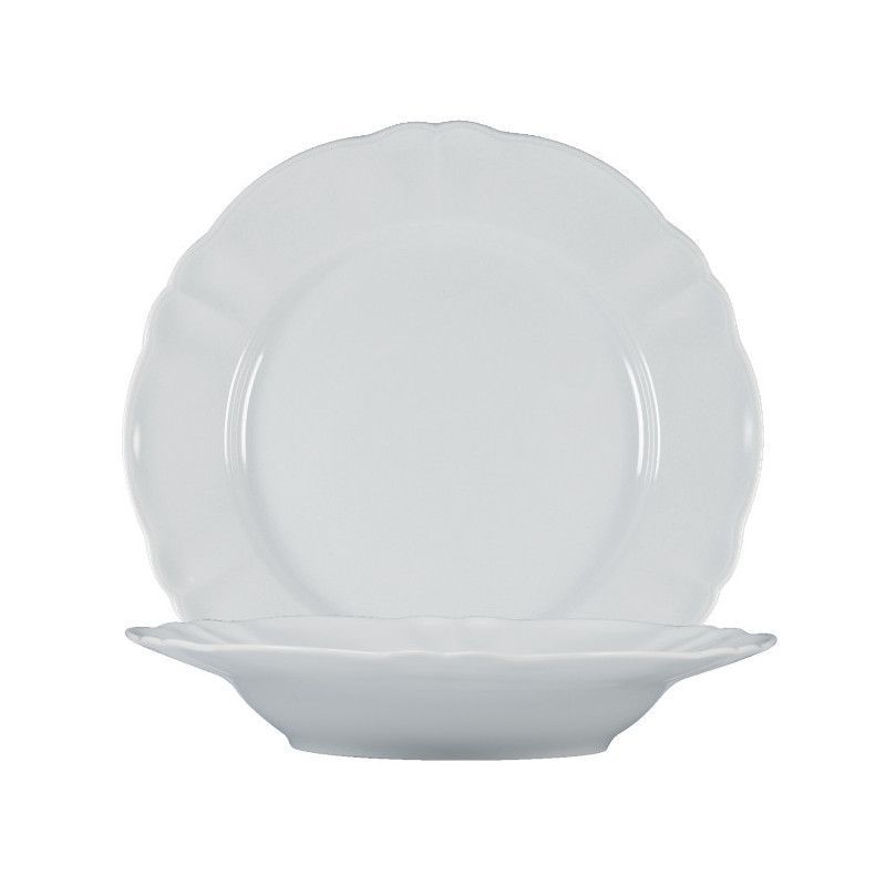 Servizio piatti 18 pz in porcellana Harmoniae bianco Le Coq Servizio piatti 18 pz in porcellana Harmoniae bianco Le Coq