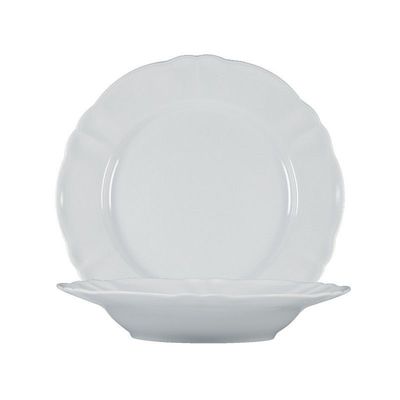 Servizio piatti 18 pz in porcellana Harmoniae bianco Le Coq Servizio piatti 18 pz in porcellana Harmoniae bianco Le Coq