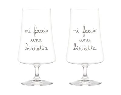 Set 2 bicchieri birra Si beve in Compagnia cl.55 Simple Day