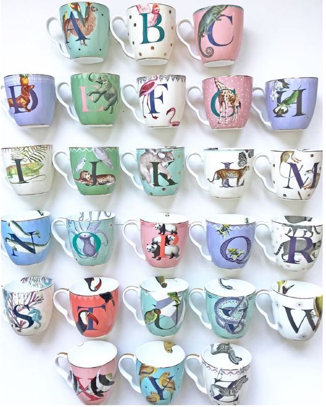 Tazza alfabeto in Bone China Yvonne Ellen