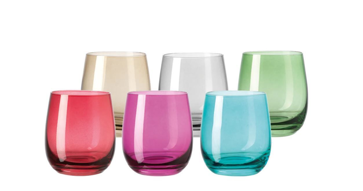 Set 6 bicchieri acqua colori assortiti 360ml Sora Leonardo Set 6 bicchieri acqua colori assortiti 360ml Sora Leonardo