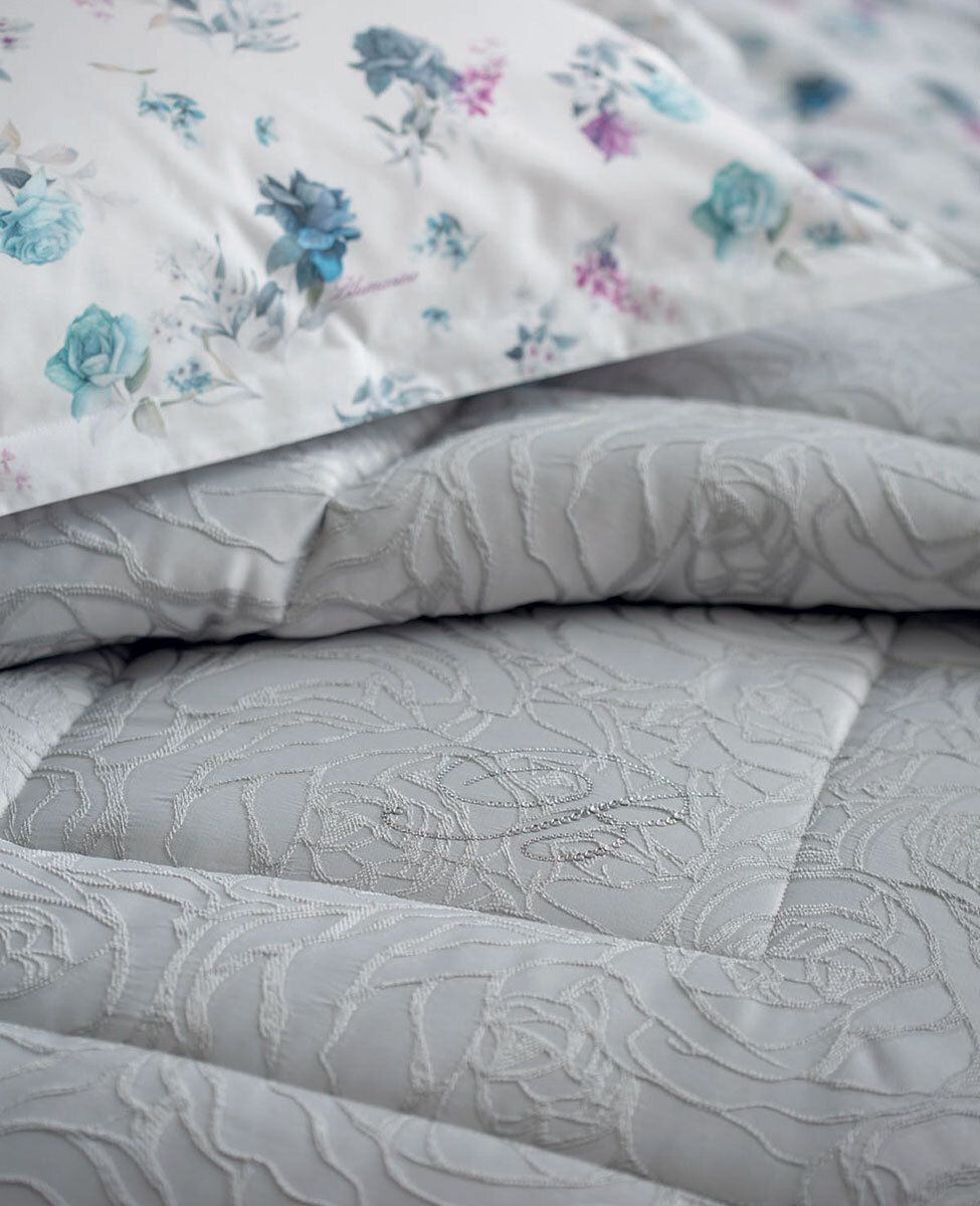 Trapunta matrimoniale Dalida col. stone blue Blumarine Home Collection