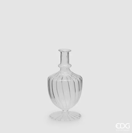 Vaso monofiore coppa in vetro h.20 col.trasparente Edg Enzo De Gasperi