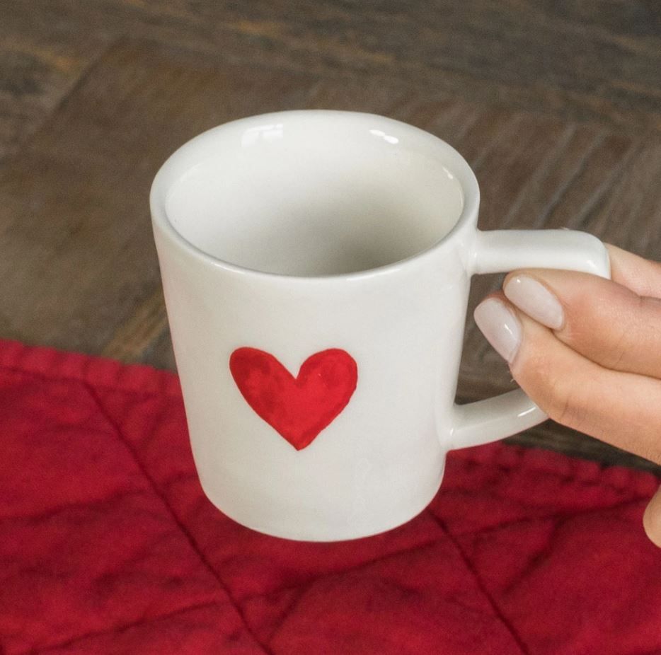 Set 2 tazzine in gres 100ml Cuore Rosso Simple Day