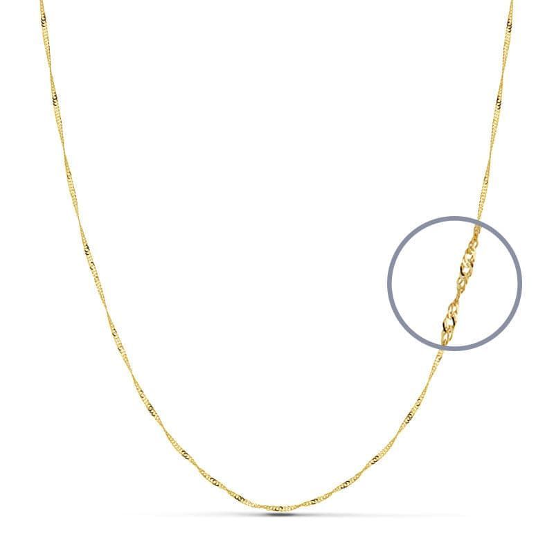 18K CADENA ORO AMARILLO MACIZA SINGAPUR 45 CM 1 MM