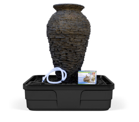 Medium Stacked Slate Urn Landscape Fountain Kit