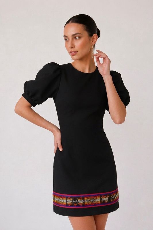Vestido Andrea - con detalle en manta