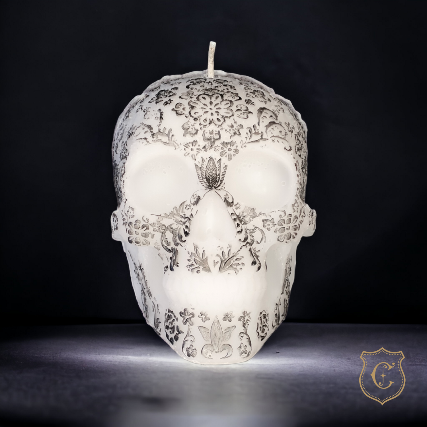 Crâne royal - blanc et graphite