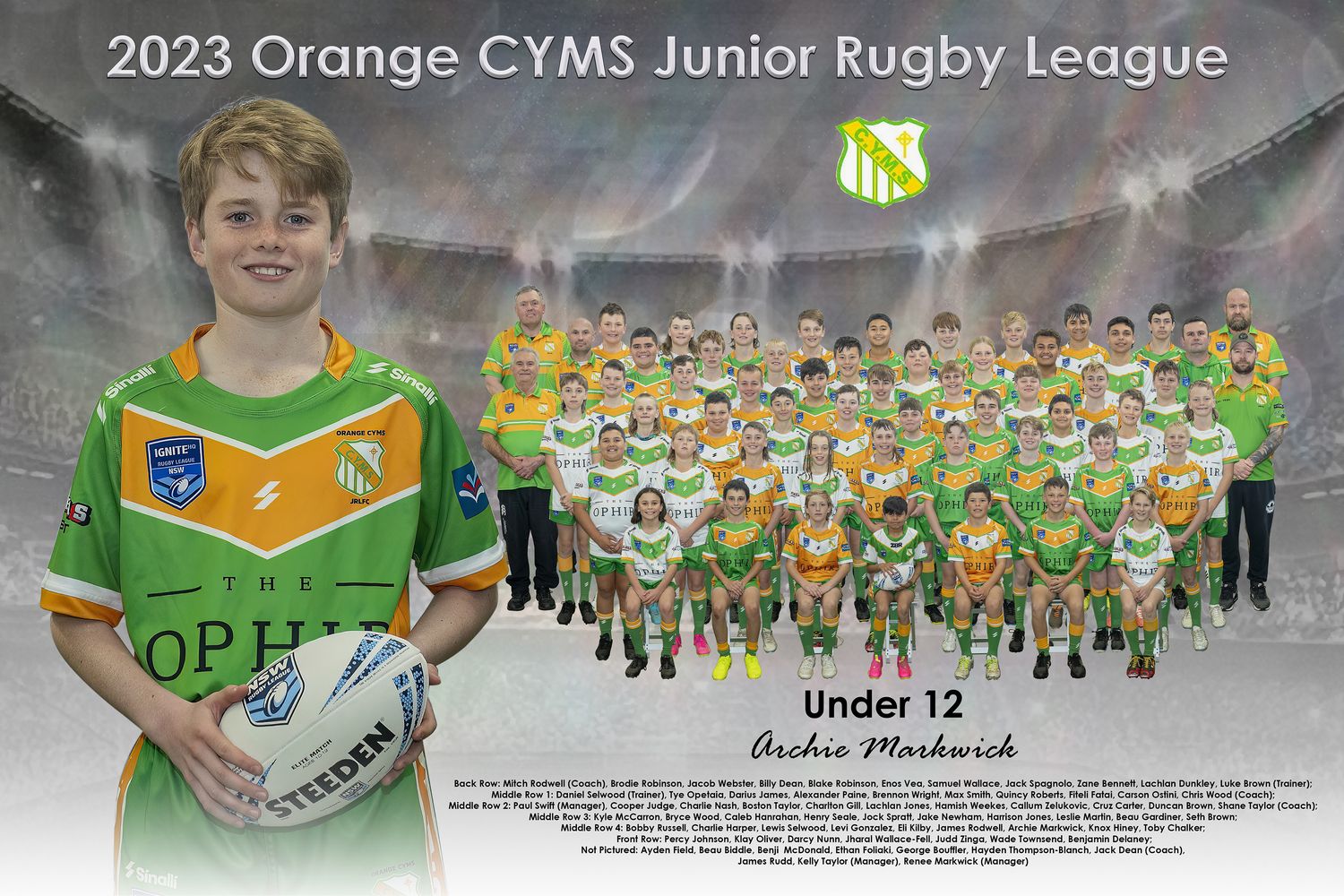 Team + Individual Photo 12x18 Inches (305mm x 457mm)