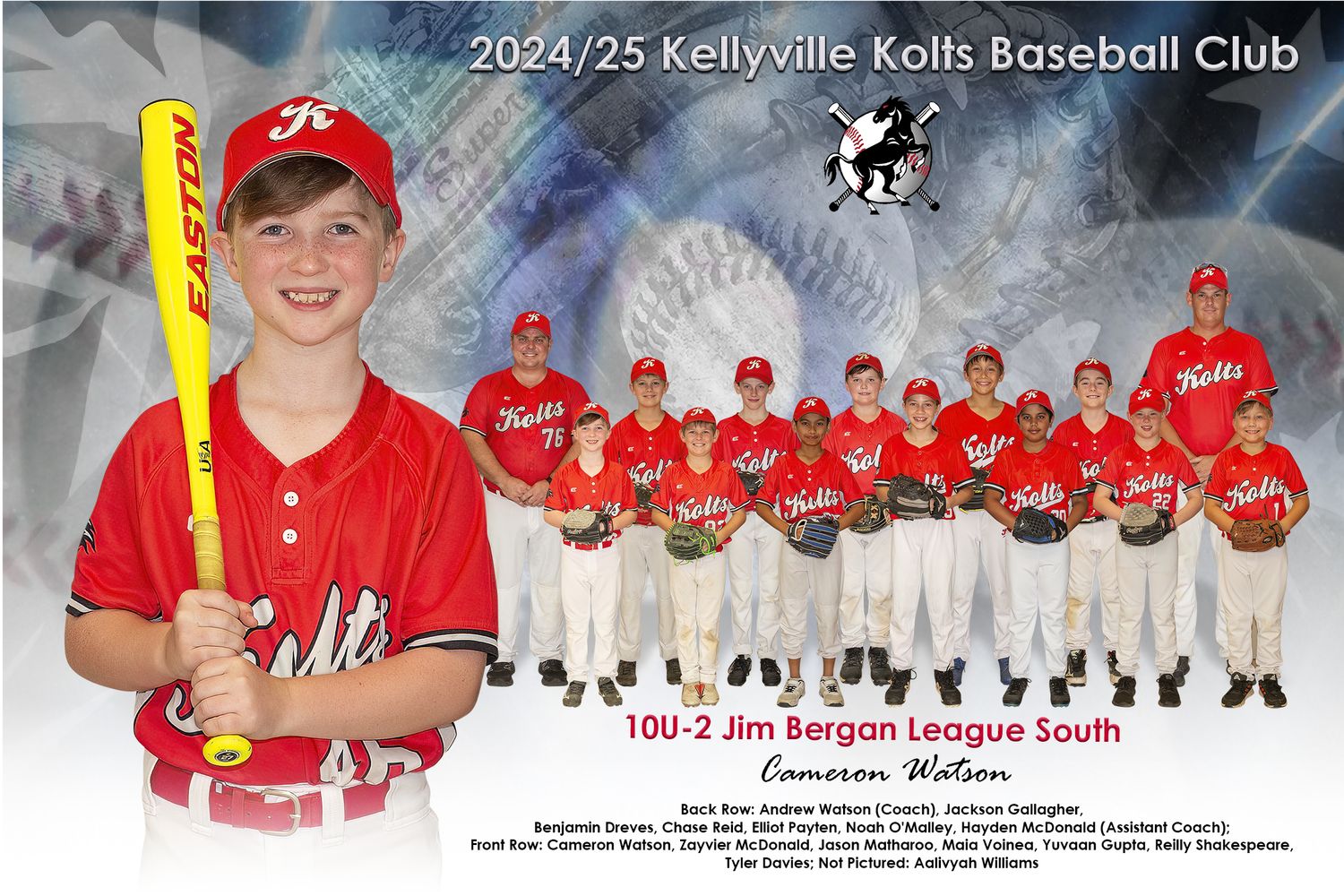 Team + Individual Photo 12x18 Inches (305mm x 457mm)