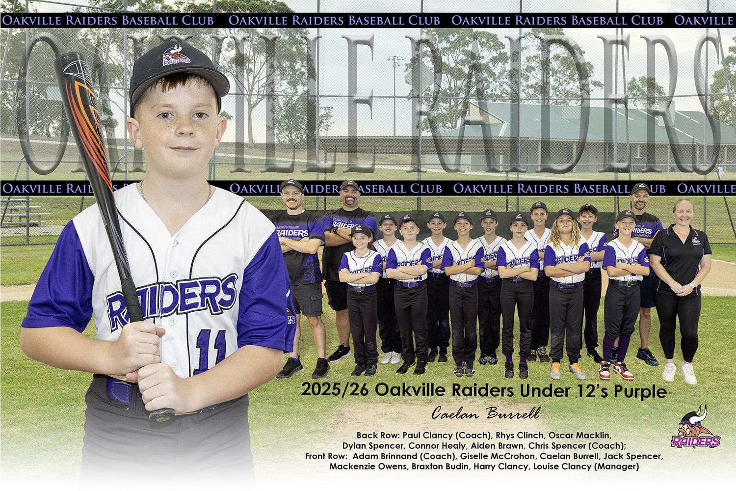Team + Individual Photo 12x18 Inches (305mm x 457mm)