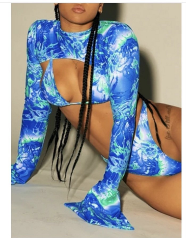 Blue Print 3 Piece Bikini