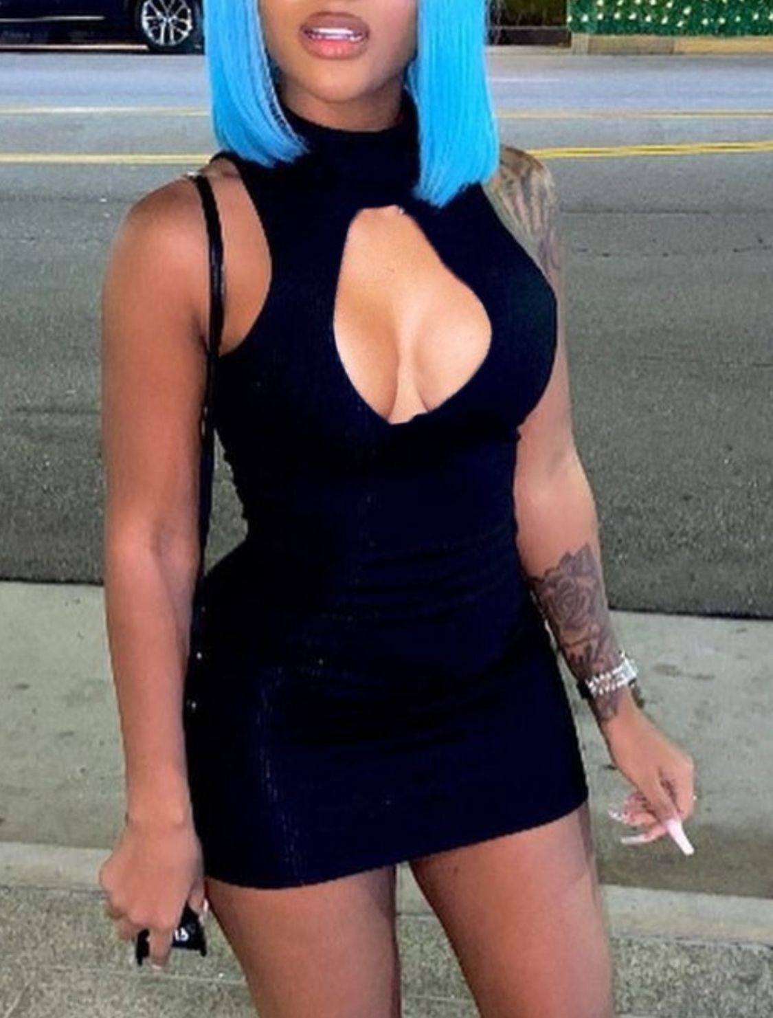 Black omega dress