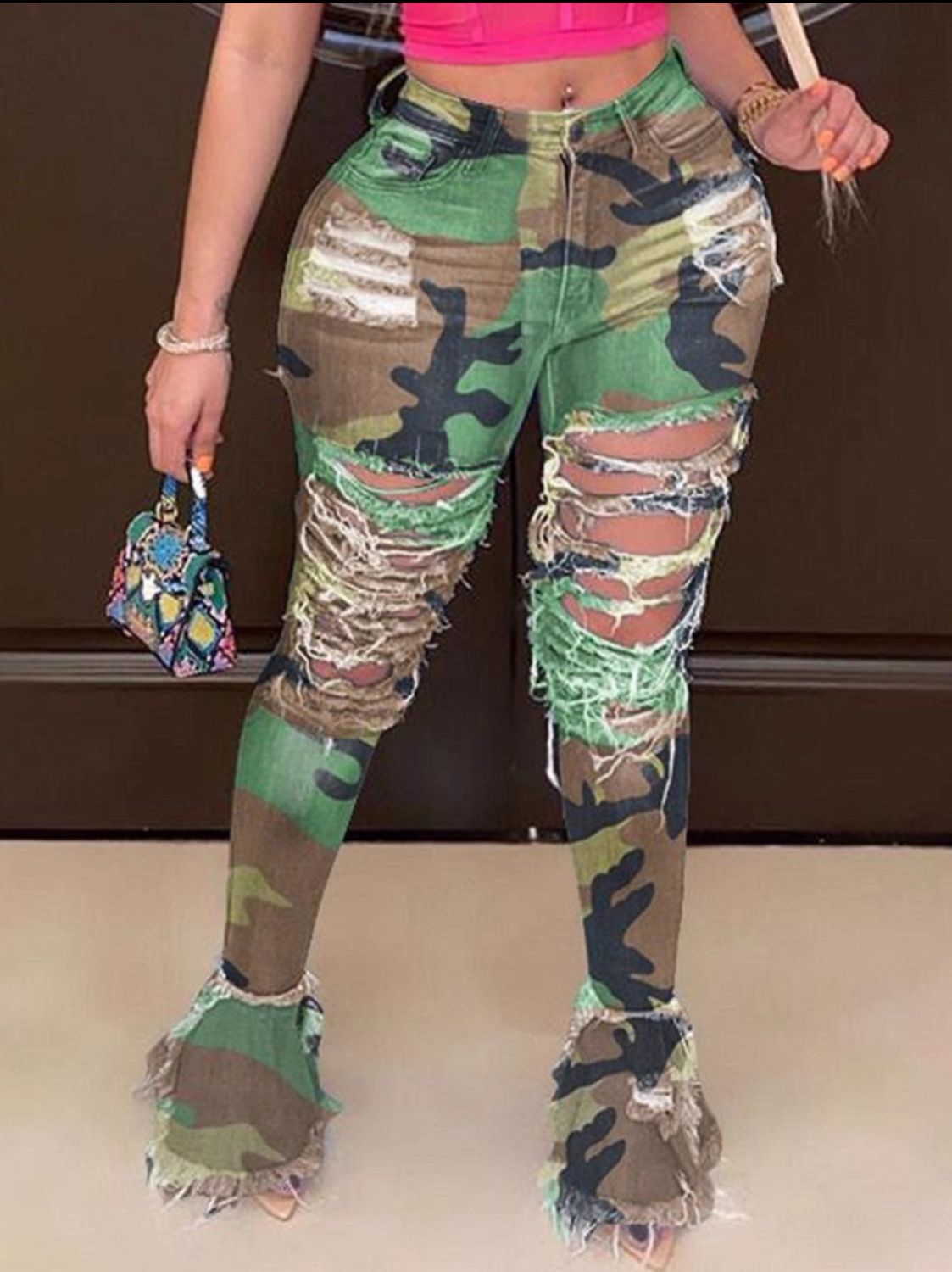 Army printed pants (stretch)