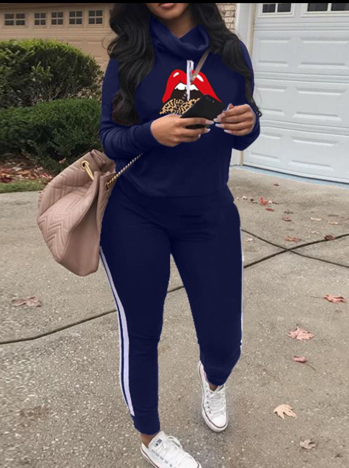 Lip printed two Piece outfit