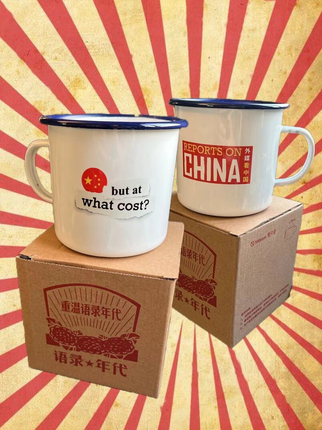 &quot;But At What Cost?&quot; enamel mug