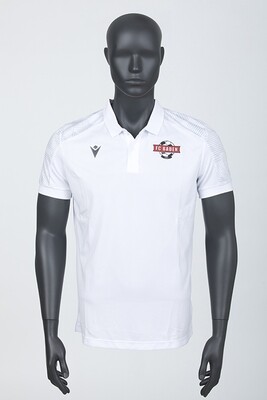Macron Rock Polo-Shirt weiss mit farbigem FC Baden-Logo