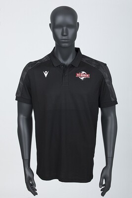 Macron Rock Polo-Shirt schwarz mit farbigem FC Baden-Logo