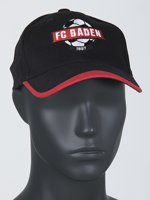 Cap schwarz/weiss/rot mit aufgedruckten 1897 Logo farbig