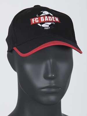 Cap schwarz/weiss/rot mit aufgedruckten 1897 Logo farbig Cap schwarz/weiss/rot mit aufgedruckten 1897 Logo farbig