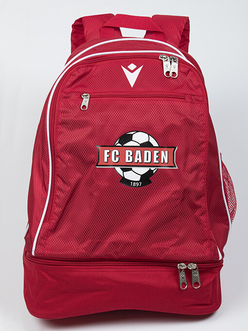 Macron Rucksack rot oder schwarz mit FC Baden Logo