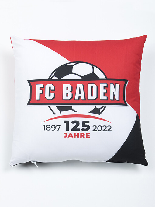 Zierkissen für den Wohnbereich mit Jubiläumslogo FC Baden 1897