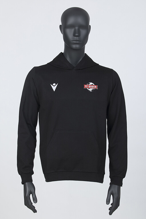 Macron Kapuzenpulli Polyester/Fleece mit FC Baden Logo unisex schwarz