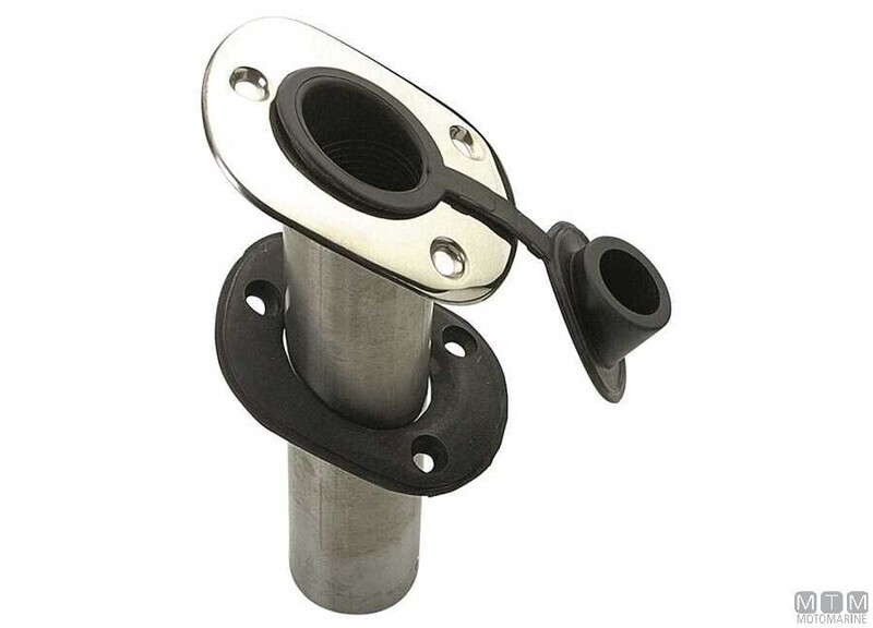 SUPPORTO PORTACANNE A INCASSO ANGOLATO INOX  D40