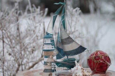 Fangoo Nautische Wanddekoration - 28cm Holzschiffsrad & 33cm Holzanker Mit Seil