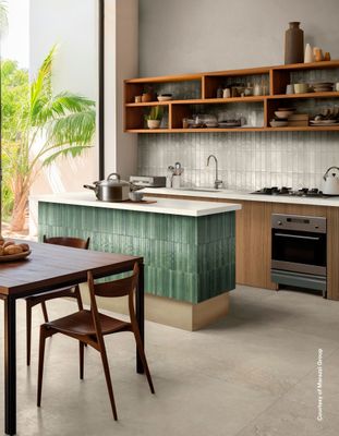 Look Verde Green Porcelain Gloss Tile 6x24cm Look Verde Green Porcelain Gloss Tile 6x24cm