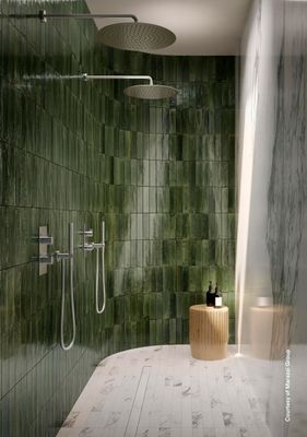 Look Olivia Green Porcelain Goss Tile 6x24cm Look Olivia Green Porcelain Goss Tile 6x24cm