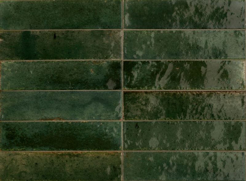Look Olivia Green Porcelain Goss Tile 6x24cm