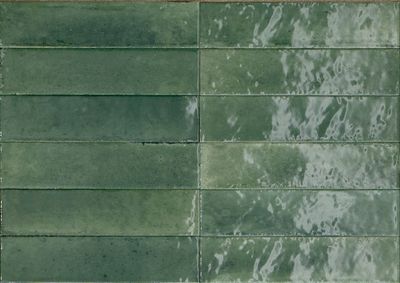 Look Verde Green Porcelain Gloss Tile 6x24cm Look Verde Green Porcelain Gloss Tile 6x24cm