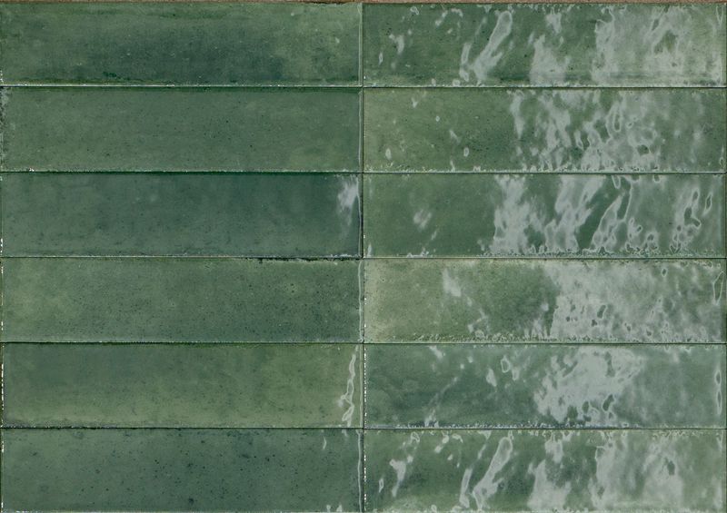 Look Verde Green Porcelain Gloss Tile 6x24cm