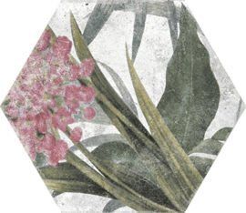 Aruba Floral Blanco Hexagon Tiles