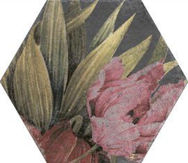 Aruba Floral Lava Hexagon Tiles