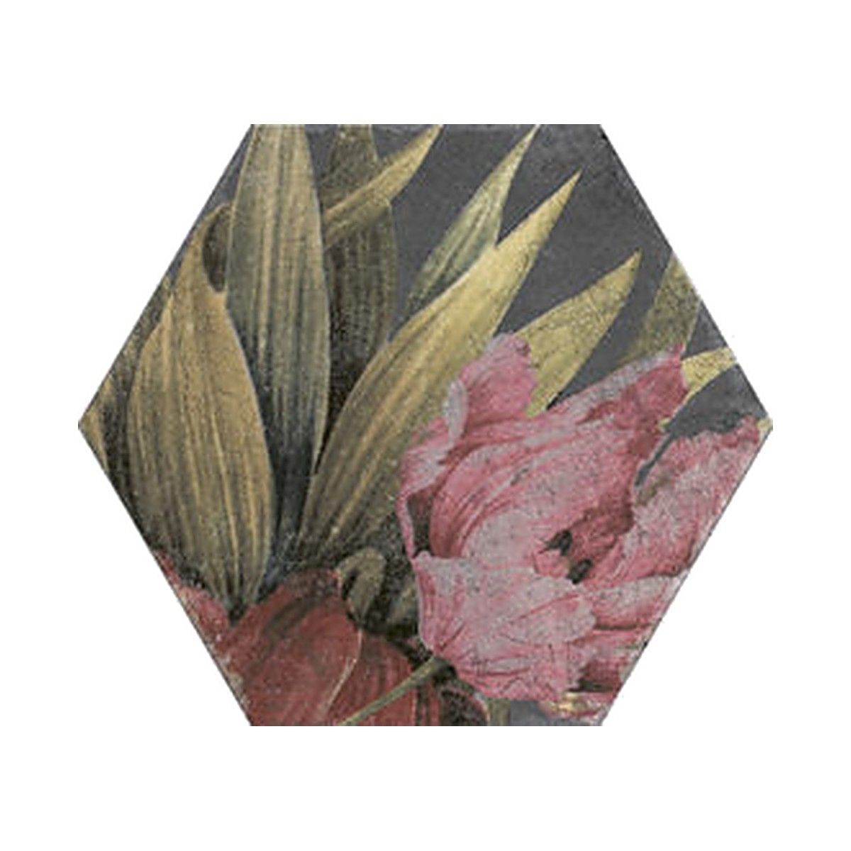Aruba Floral Lava Hexagon Tiles