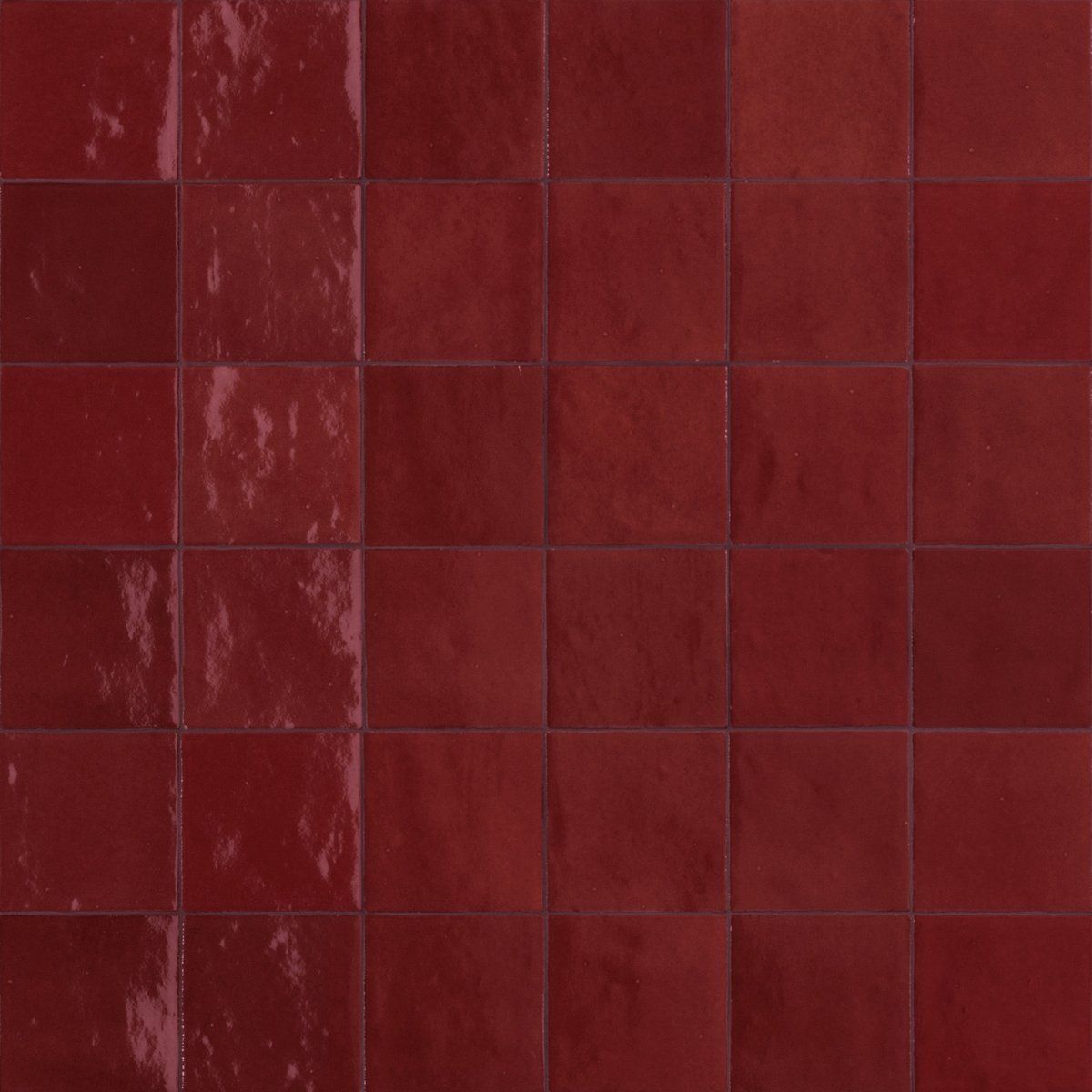 Ragno Mélange Bordeaux 10x10cm Gloss Zellige Effect Wall Tile