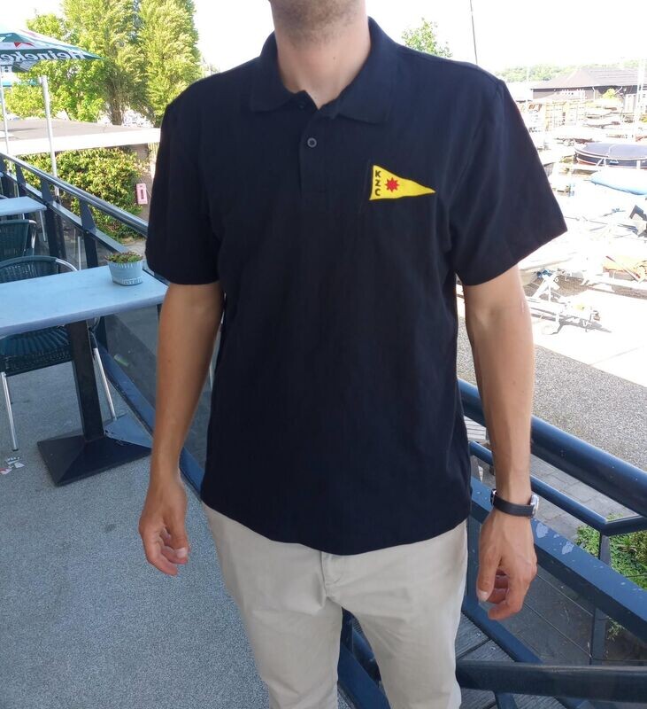 Short sleeve polo met borstlogo geborduurd